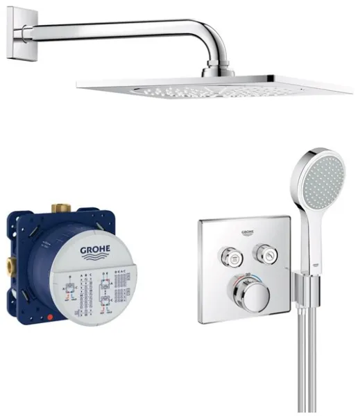 Grohe Grohtherm SmartControl Brusesæt med hovedbruser, krom